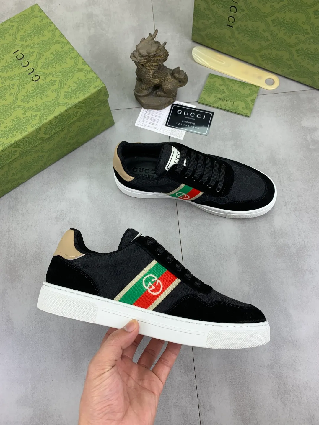 Men's men's shoes 💰P440💰 [New model] (GUCCI) official website's latest 🎁🎁casual and fashionable men's shoes 👟, hot style 💥 style is simple and elegant, exclusive for trendy men. Unique official website's latest brand double G elements Original 👑Gucci decoration, fashionable and generous, the fabric is original frosted calfskin✅Fully imported first-layer pigskin lining, the official website specifies wear-resistant, lightweight original rubber casual outsole, the classic model is taken in real life🎬38-44 3️⃣ colors available